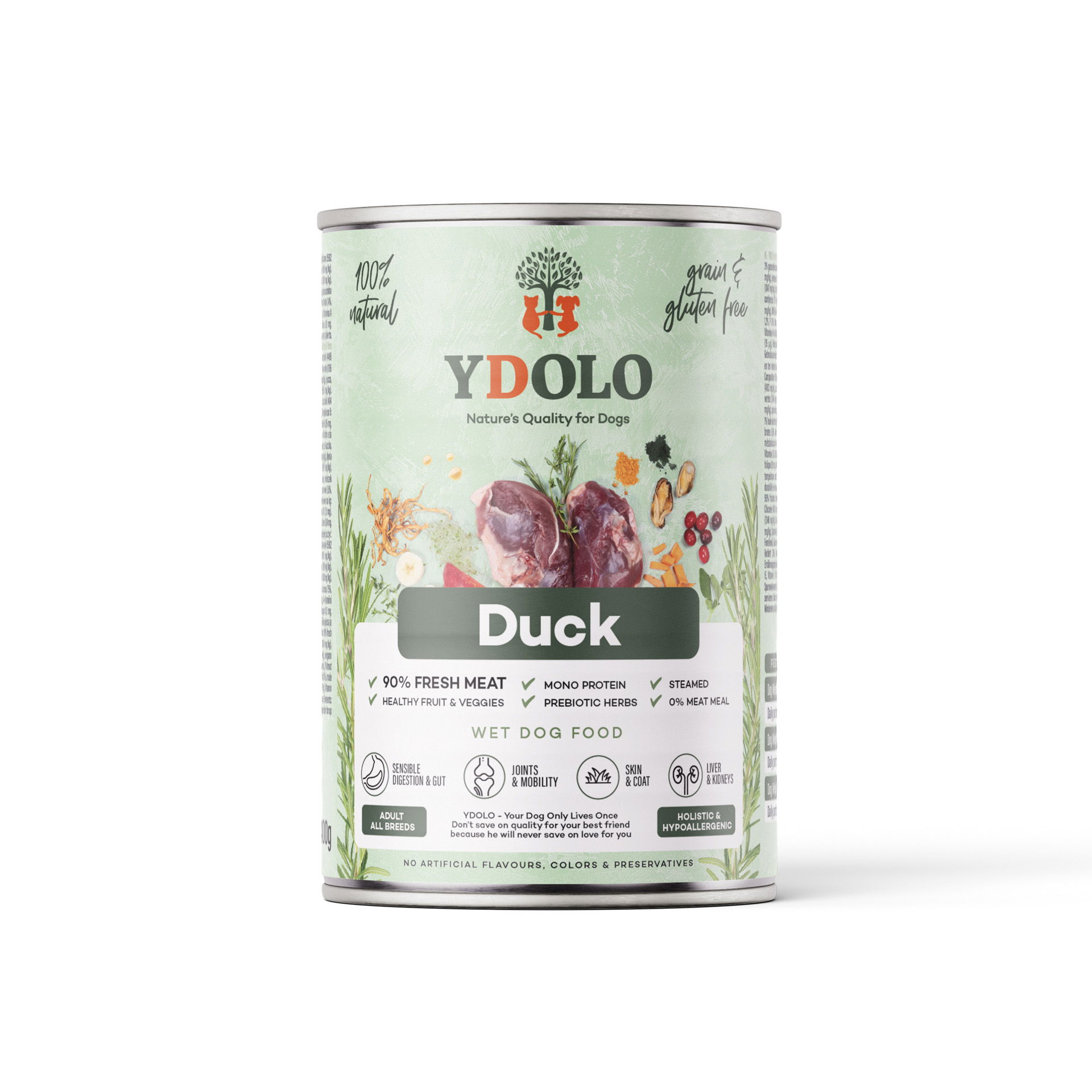 YDOLO Nourriture humide pour chiens – Canard